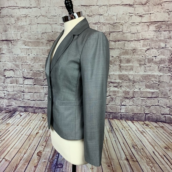 Ann Taylor Black Print Wool Silk Lined Blazer - Picture 6 of 14